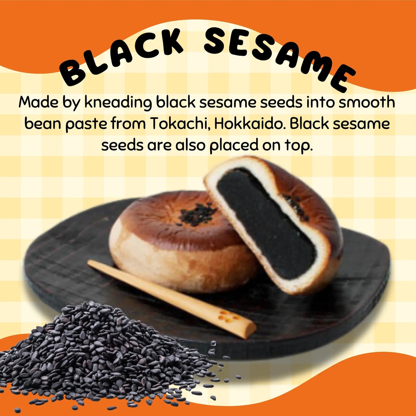 Hokkaido Anpan Black Sesame (5 Pieces) Aki Foods Japan