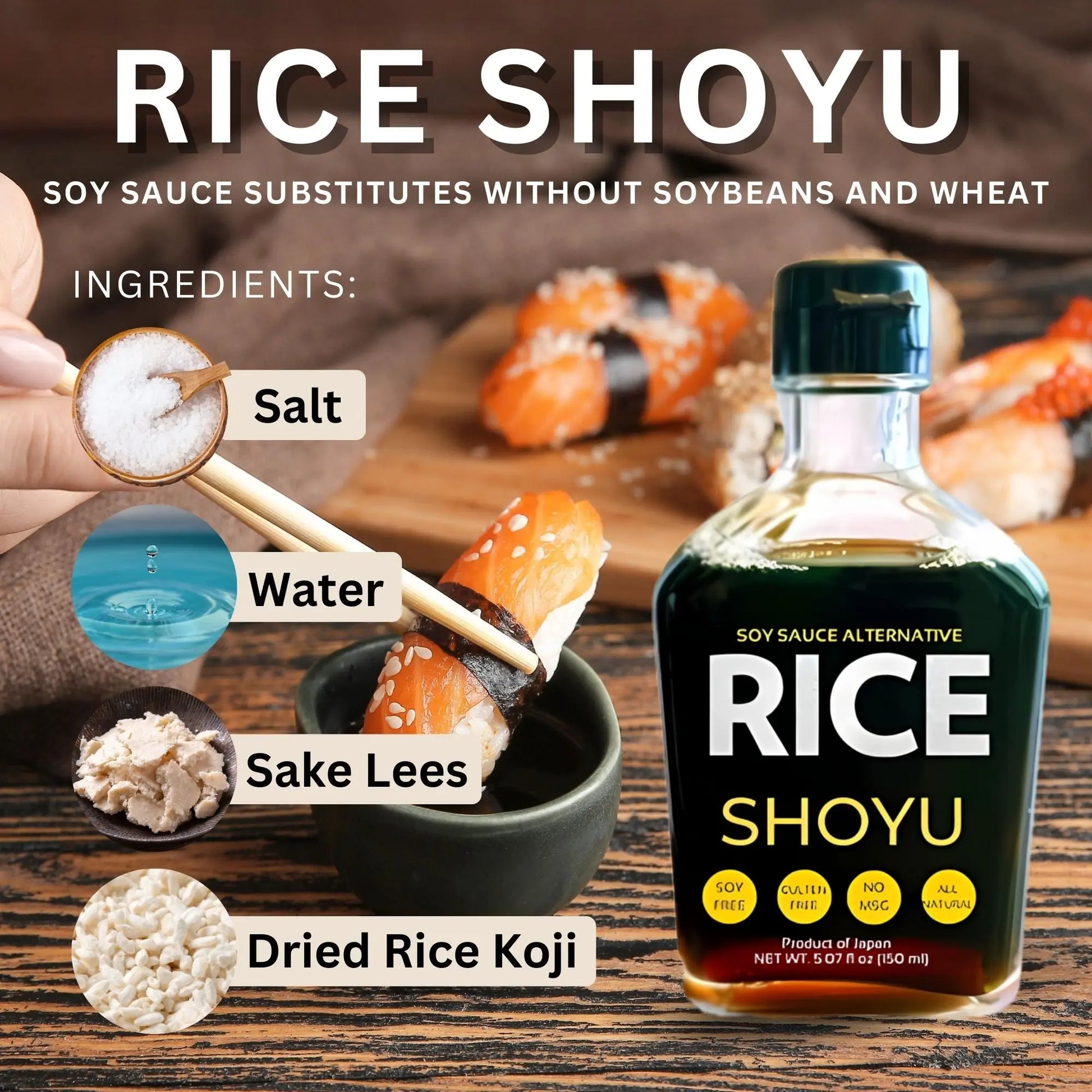 Umami Shoyu - Rice Shoyu, Soy Sauce Alternative 5.07oz (150 ml) Takata