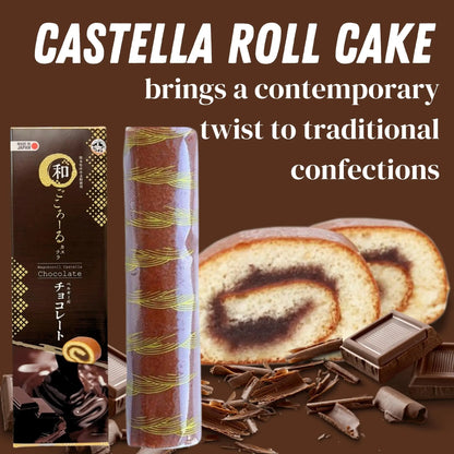 Wagokoroll Castella Roll Cake, Belgium Chocolate Flavor 200g Penguin