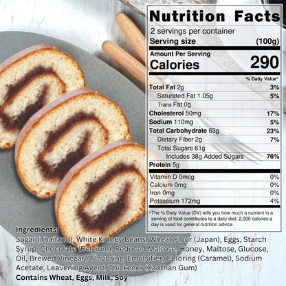 Wagokoroll Castella Roll Cake, Belgium Chocolate Flavor 200g Penguin