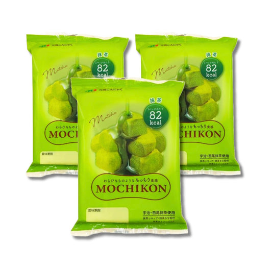 B-GENKi Mochikon Matcha, Mochi-Like Chewy Dessert 100g, Pack of 3