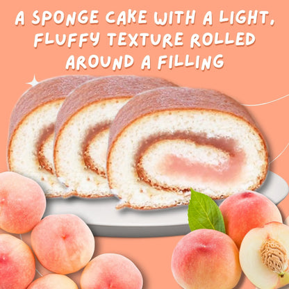 Wagokoroll Castella Roll Cake, White Peach Flavor 200g Penguin