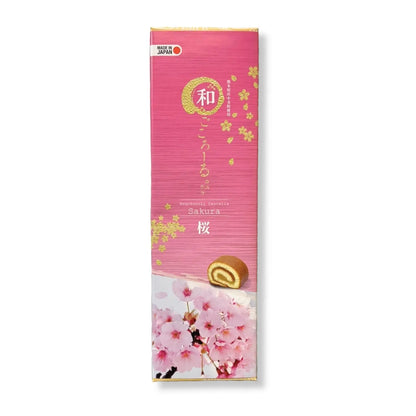 Wagokoroll Castella Roll Cake, Sakura (Cherry Blossom) Flavor 200g Penguin