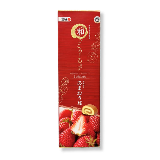 Wagokoroll Castella Roll Cake, Strawberry (Amaou Ichigo) Flavor 200g