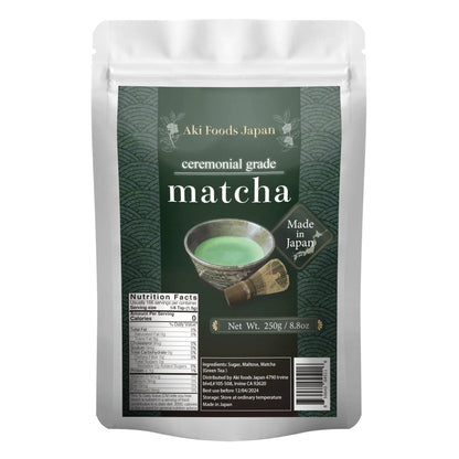 Ceremonial Grade Matcha Powder 8.8 oz Aki Foods Japan