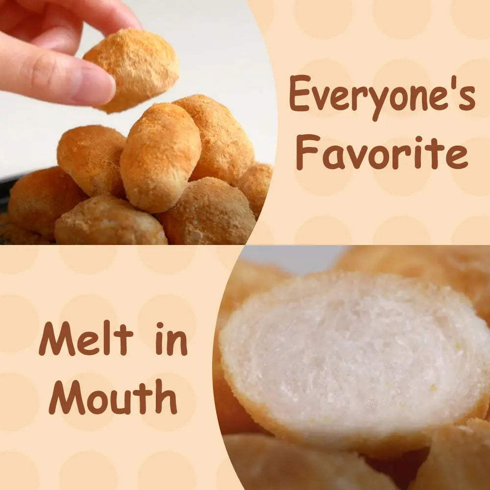 Funwari Meijin Kinako Mochi Rice Puffs – Roasted Soybean Snack, 3 Pack Echigo Seika