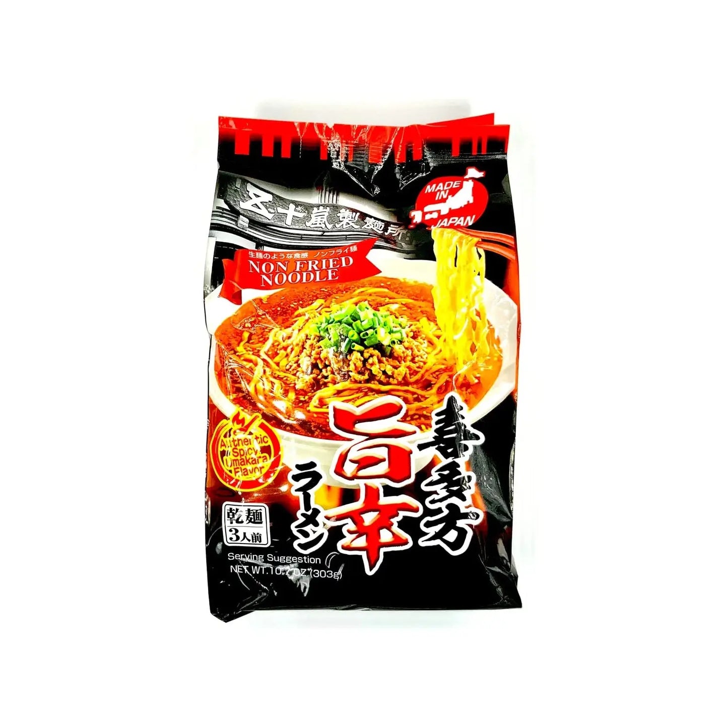 Igarashi Seimen Kitakata Spicy (Umakara) Vegan Ramen, 3 Servings Igarashi Seimen