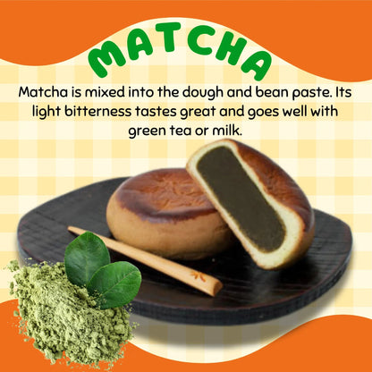 Hokkaido Matcha Anpan Sweet Bread (5 Pieces) Aki Foods Japan