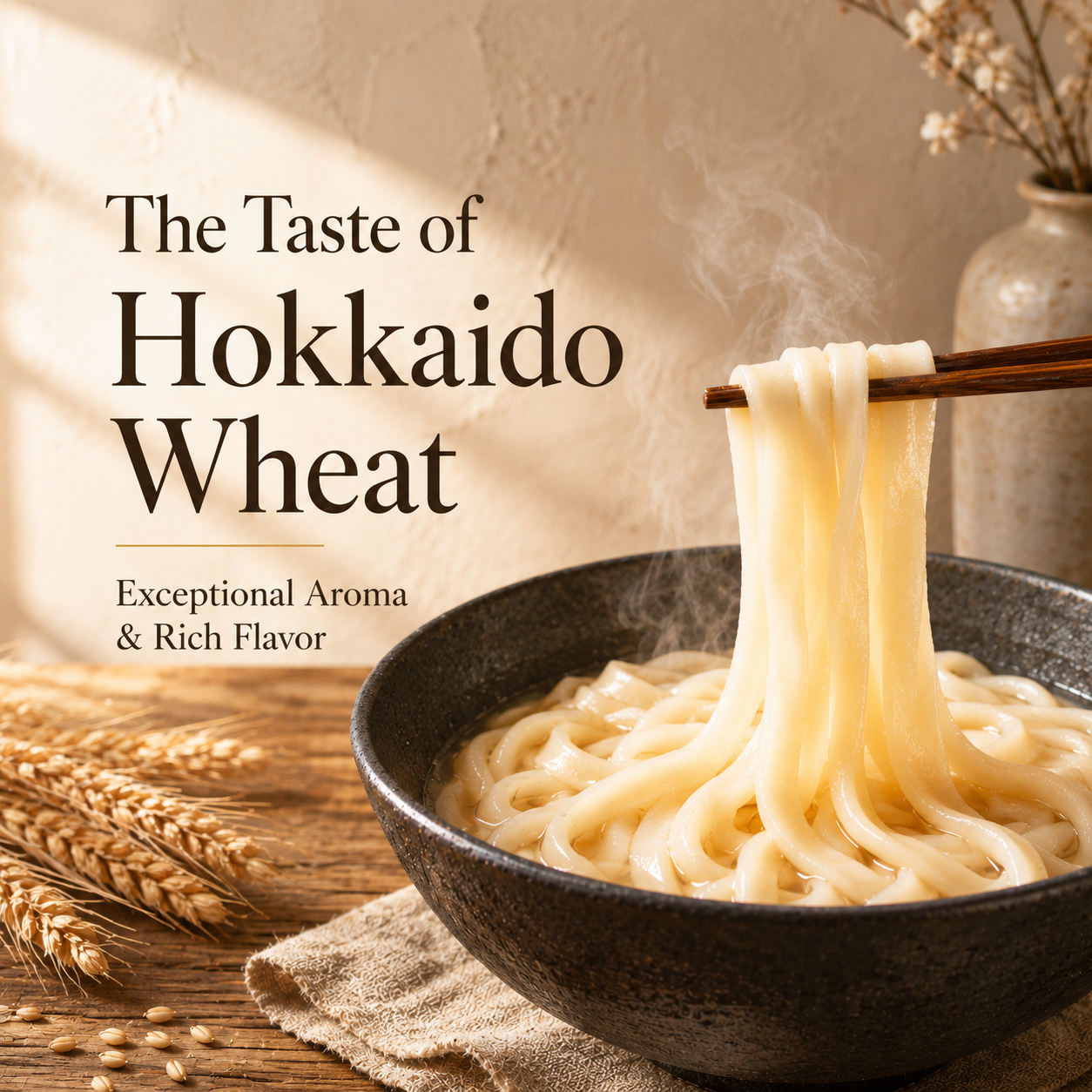 Hokkaido Dried Udon – Hidechan Haruyutaka Wheat & Deep Ocean Water, 3.53oz