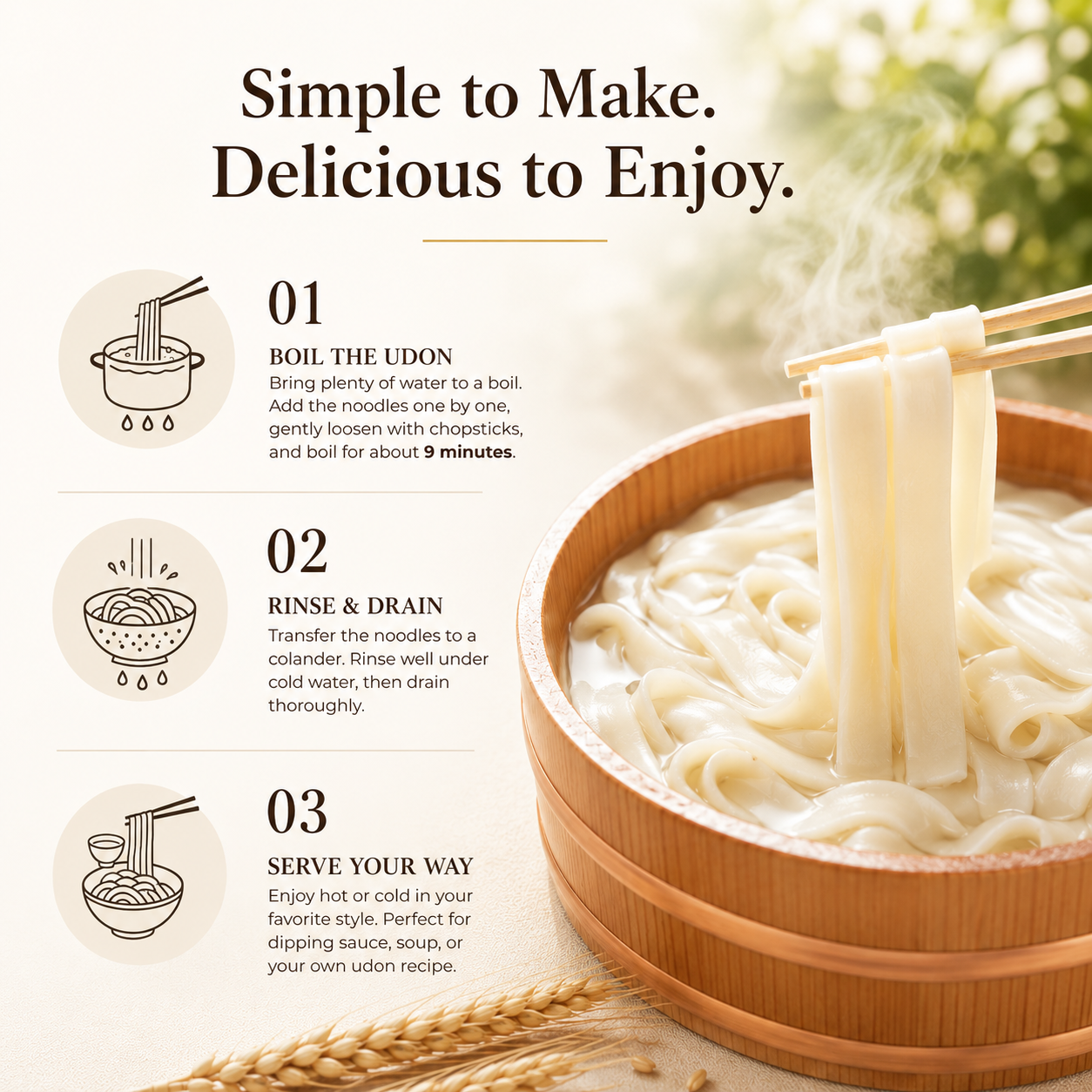 Hokkaido Dried Udon – Hidechan Haruyutaka Wheat & Deep Ocean Water, 3.53oz